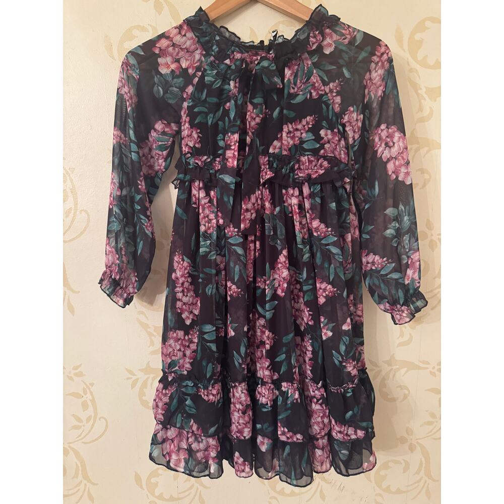 Mama Luma Floral Dress Girls Size 7-8